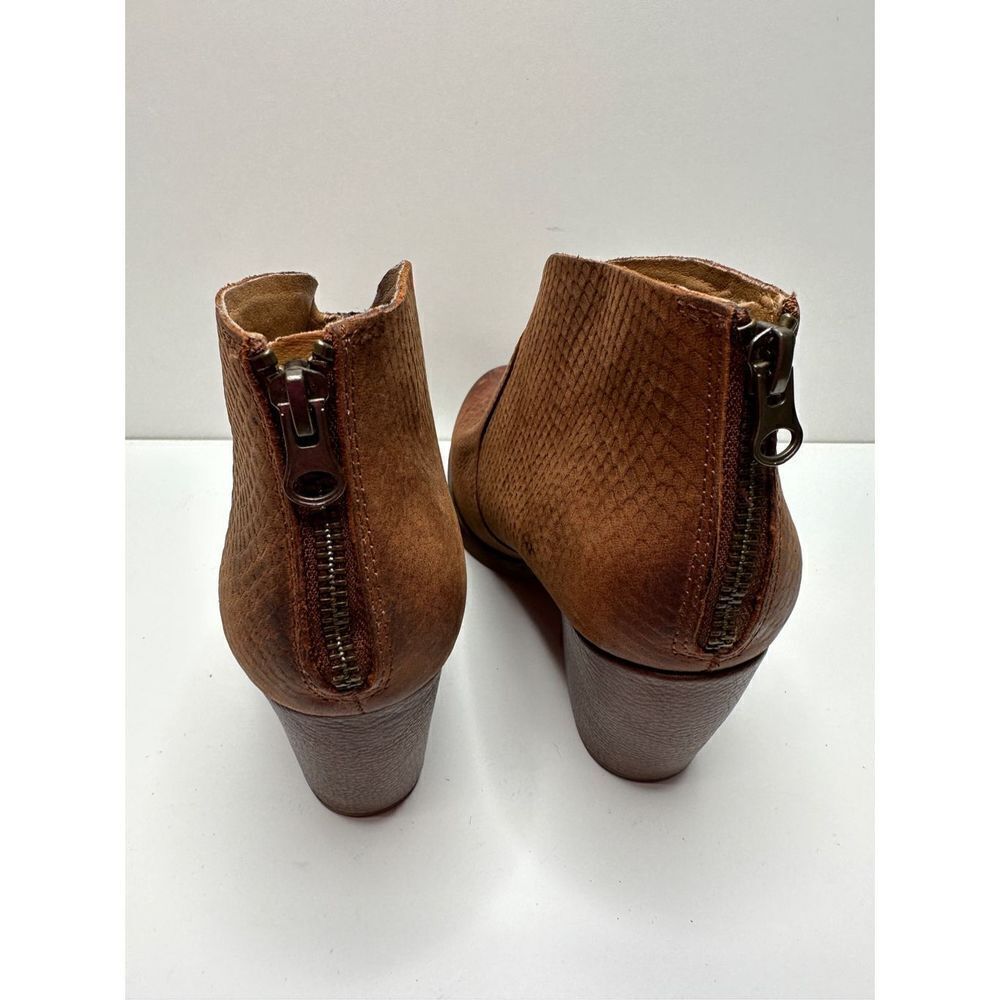 Korks Brown Leather Snake Gemini Chunky Ankle‎ Booties Size 9.5 New - Picture 7 of 12